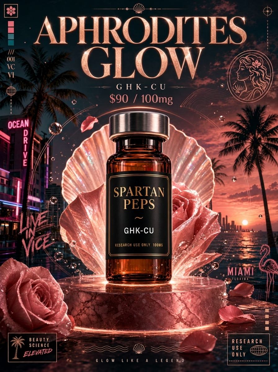Aphrodite's Glow — GHK-Cu vial poster art